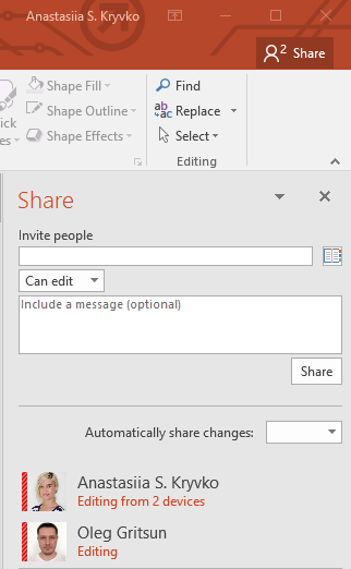 PowerPoint co-editing is possible