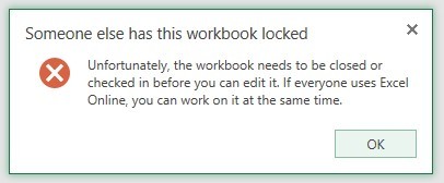Someone else has this workbook locked error