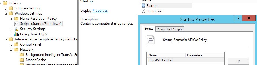 Startup Script ExportVDICert.bat